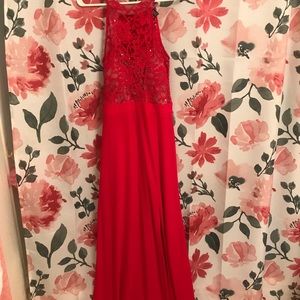 Red Sequin Prom Dress